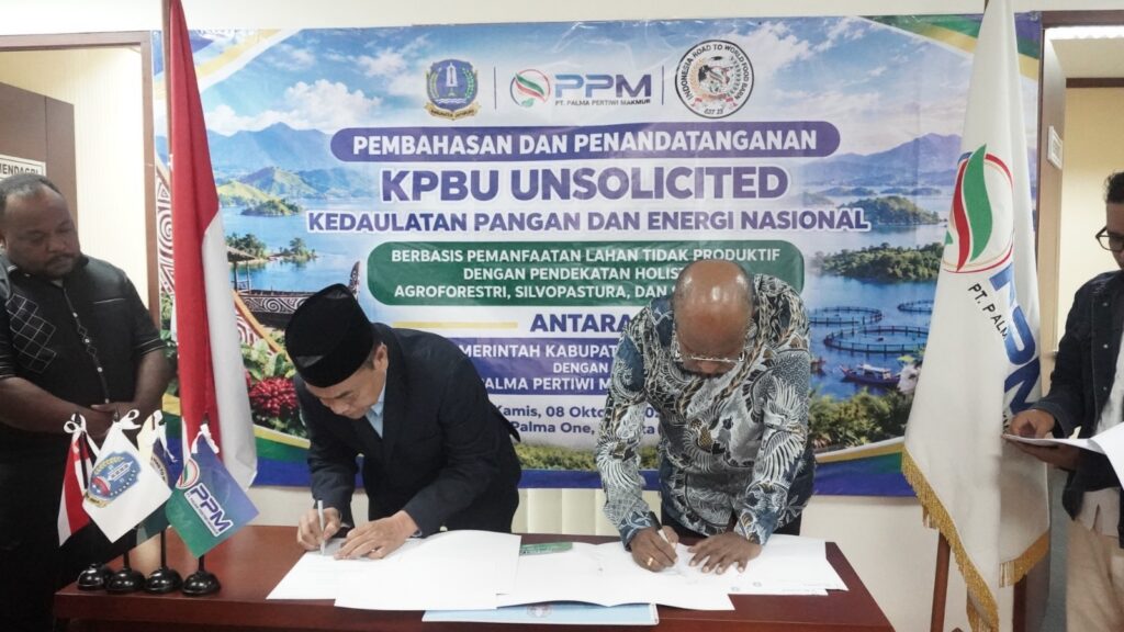Bupati Jayapura Teken Kerja Sama dengan PT. Palma Pertiwi Makmur Untuk Dorong Ketahanan Pangan dan Energi Nasional  di Kabupaten Jayapura